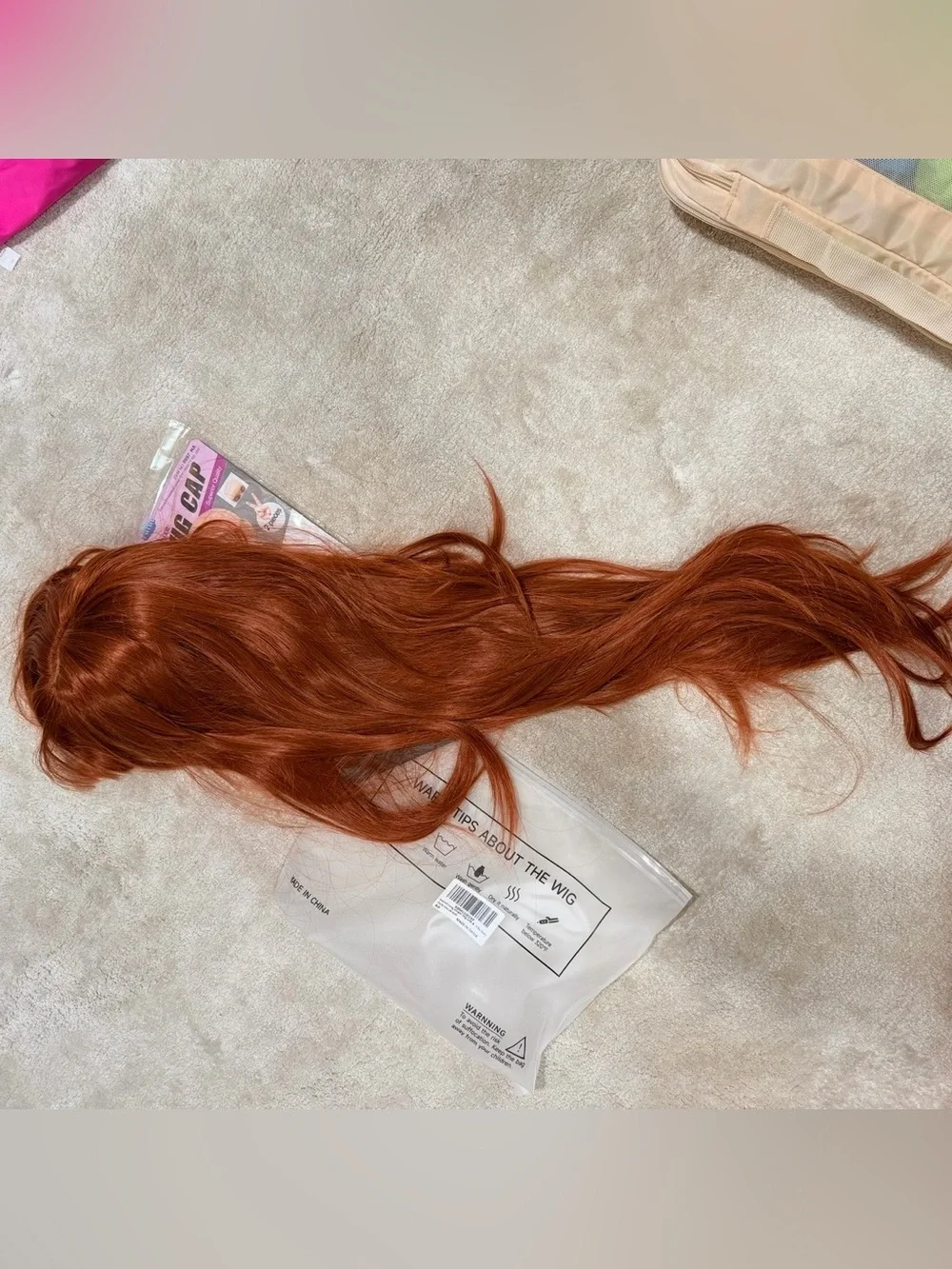 Red Long Women's Wig with bangs